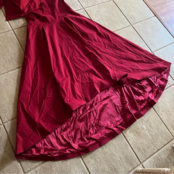 City Chic Women's Plus Size 18 Crawford Maxi Dress NWT True Red One Shoulder Bow - Picture 5 of 12